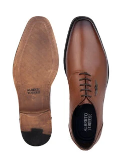 Tan Leather Lace Up Shoes For Men With Sneaker Footpad -Urban Shoes Store 04a 2