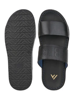 Alberto Torresi PVC Printed Branding Textured Black Leather Men Slippers 15 Alberto Torresi PVC Printed Branding Textured Black Leather Men Slippers -Urban Shoes Store 06 2 2