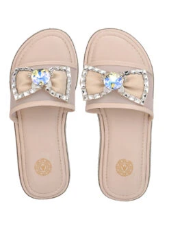 Aberto Torresi Elegant Nude Embellished Slide Sandals – Sparkle With Every Step -Urban Shoes Store 1000 BAIGE 5