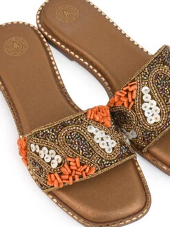 Alberto Torresi Brown Handcrafted Detailing With Festive Charm -Urban Shoes Store 1004 ORANGE GOLD 7