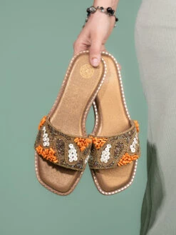 Alberto Torresi Brown Handcrafted Detailing With Festive Charm -Urban Shoes Store 1004 ORANGE GOLD 8