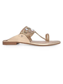 Aberto Torresi Toe-Ring Sandals – Glamorous Party Wear With Crystal Detailing -Urban Shoes Store 1005 GOLD 3