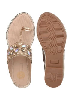 Aberto Torresi Toe-Ring Sandals – Glamorous Party Wear With Crystal Detailing -Urban Shoes Store 1005 GOLD 6