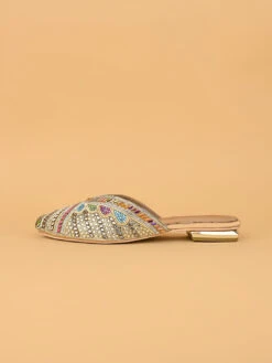 Alberto Torresi Party Wear Synthetic Heels With TPR Sole 9 Alberto Torresi Party Wear Synthetic Heels With TPR Sole -Urban Shoes Store 1006 MULTI GOLD 3