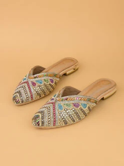 Alberto Torresi Party Wear Synthetic Heels With TPR Sole 11 Alberto Torresi Party Wear Synthetic Heels With TPR Sole -Urban Shoes Store 1006 MULTI GOLD 5