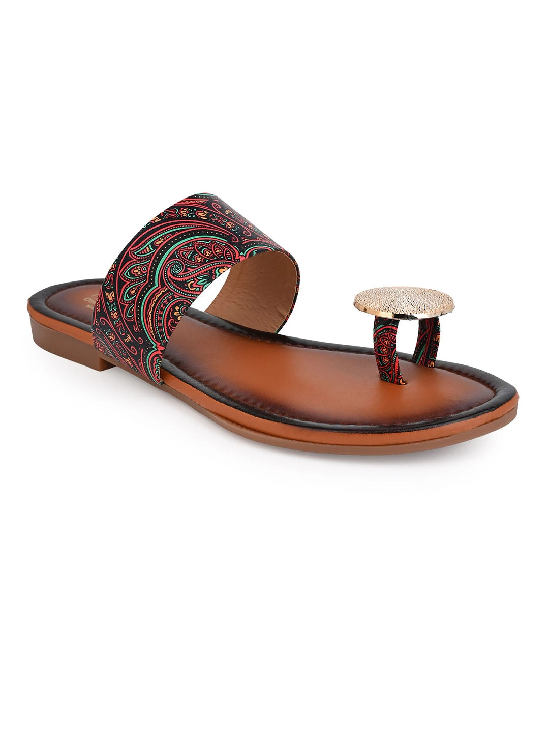 Alberto Torresi Women’s Printed Ethnic Kolhapuri Sandals