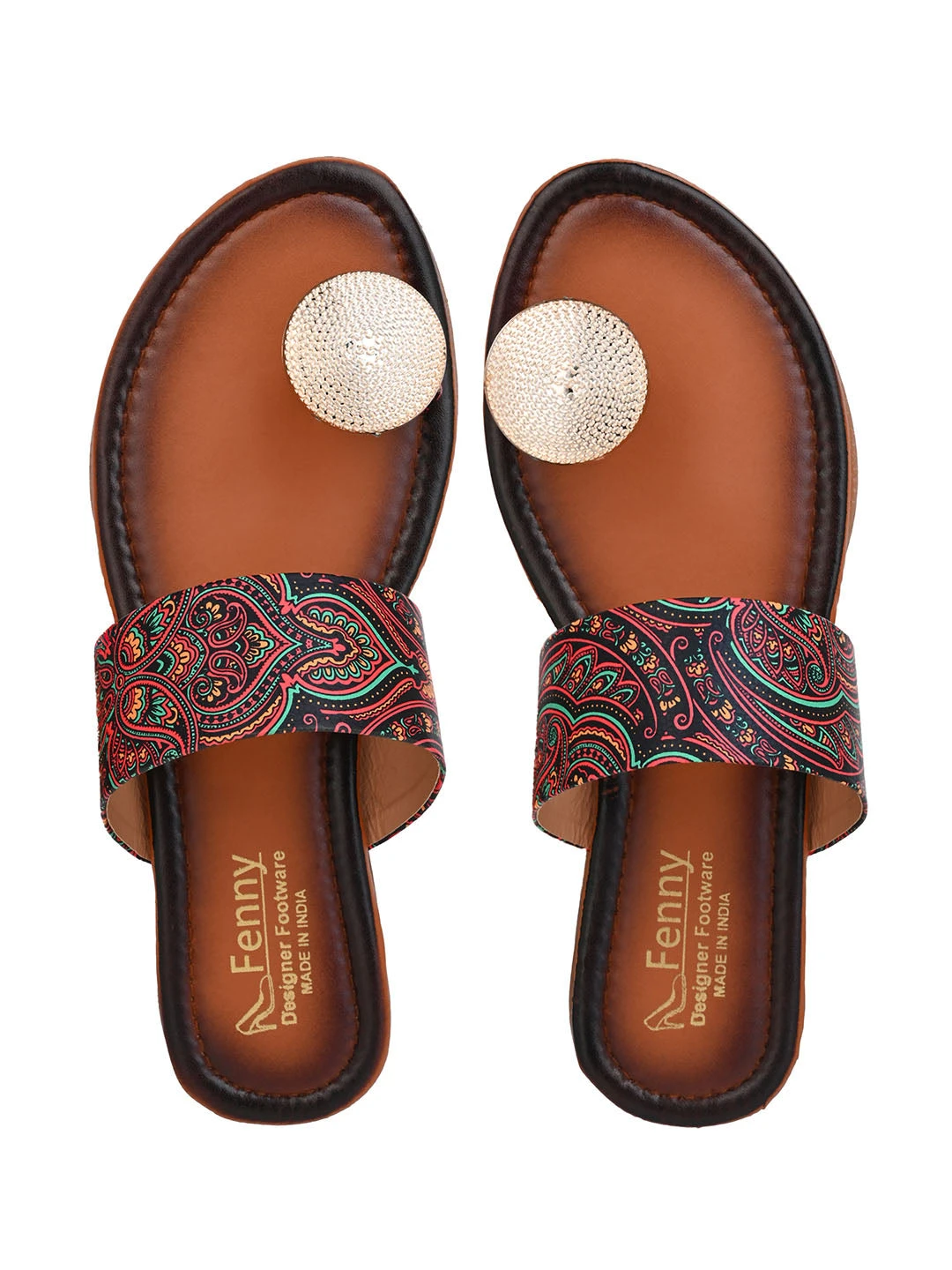 Alberto Torresi Women’s Printed Ethnic Kolhapuri Sandals 5 Alberto Torresi Women’s Printed Ethnic Kolhapuri Sandals - Image 5