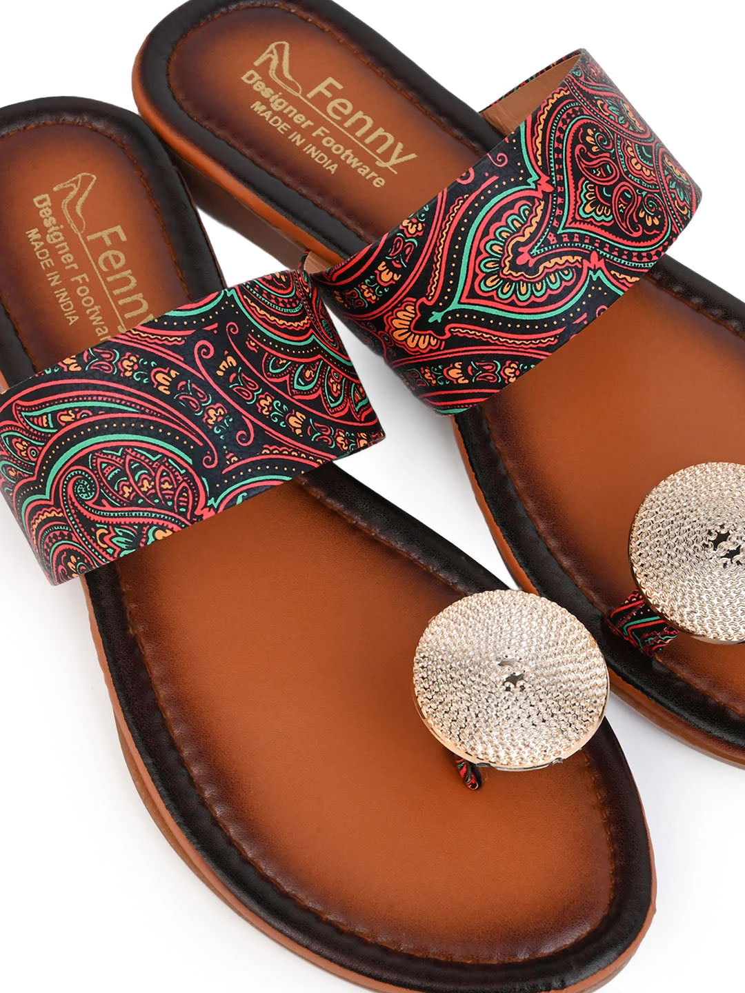 Alberto Torresi Women’s Printed Ethnic Kolhapuri Sandals 7 Alberto Torresi Women’s Printed Ethnic Kolhapuri Sandals - Image 7