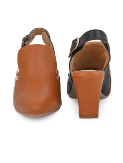 Alberto Torresi Women’s Tan & Black Slingback Block Heels 10 Alberto Torresi Women’s Tan & Black Slingback Block Heels -Urban Shoes Store 1020 TAN 4