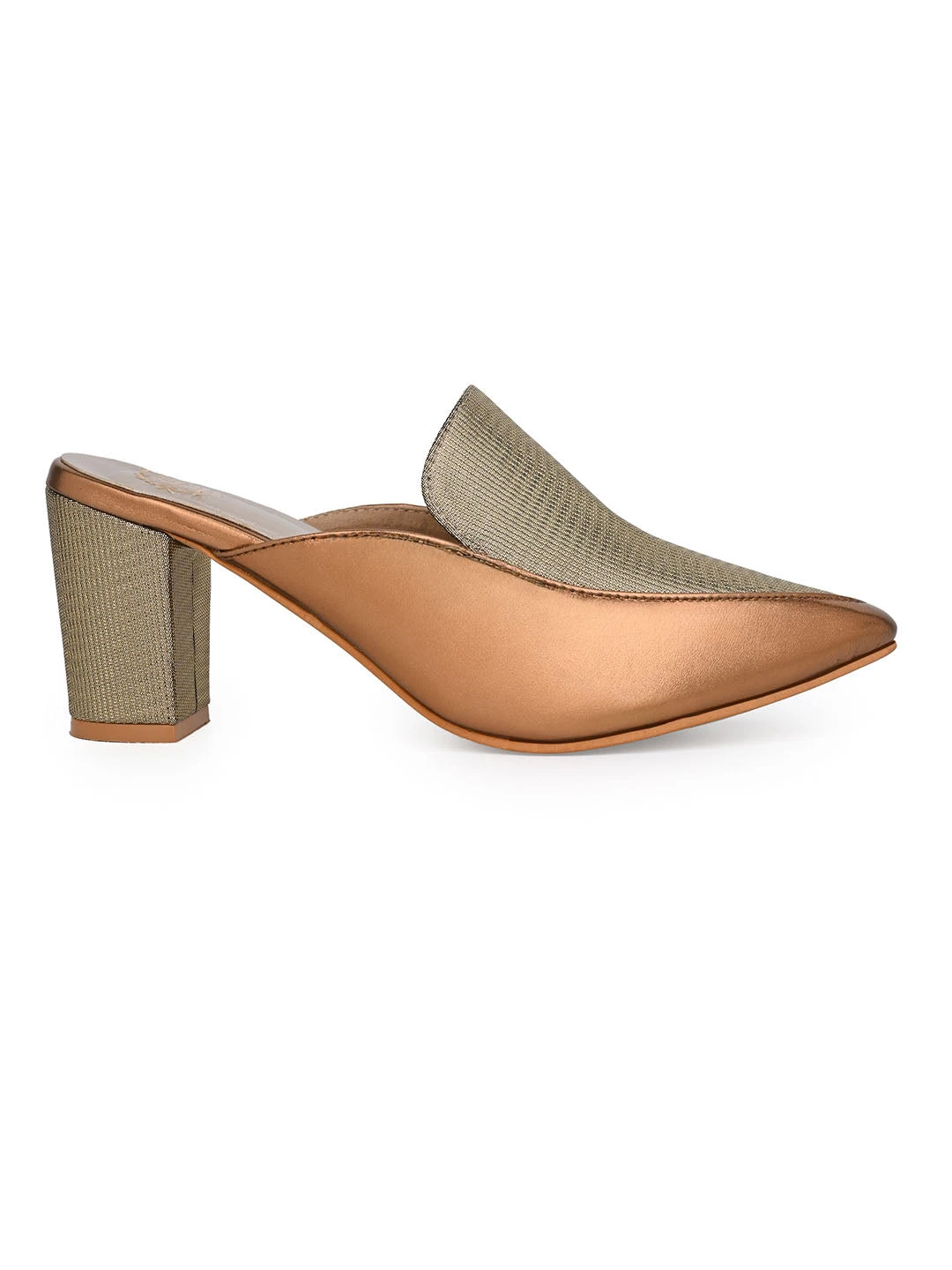 Alberto Torresi Women’s Metallic Gold Block Heel Mules 3 Alberto Torresi Women’s Metallic Gold Block Heel Mules - Image 3