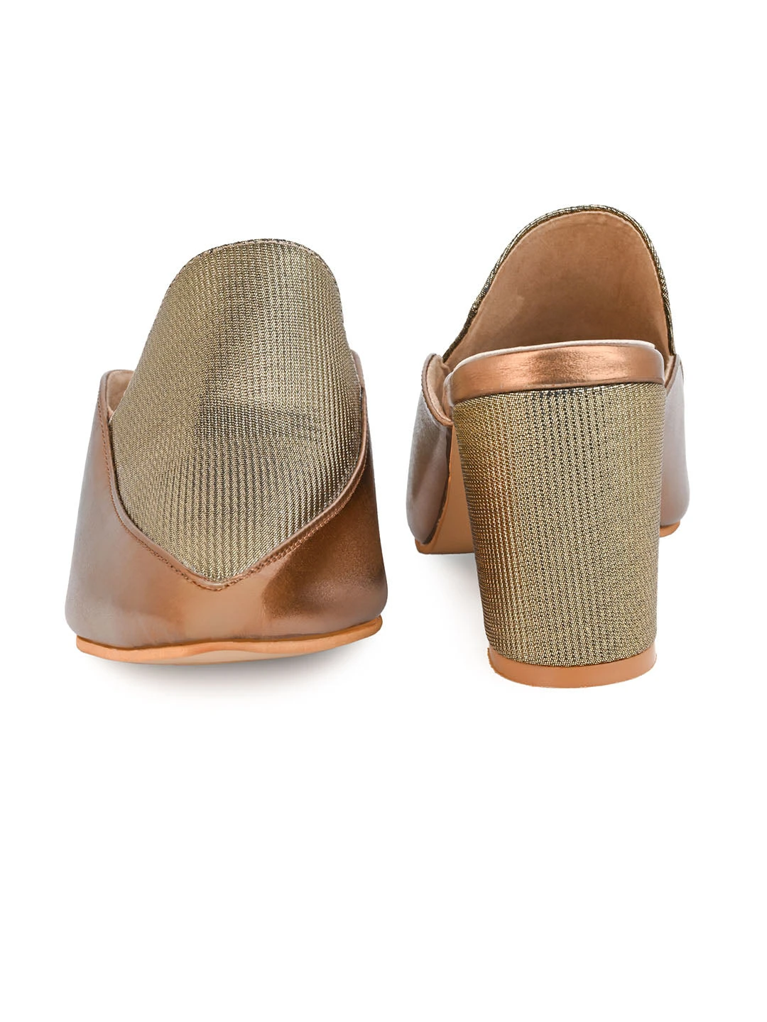 Alberto Torresi Women’s Metallic Gold Block Heel Mules 4 Alberto Torresi Women’s Metallic Gold Block Heel Mules - Image 4
