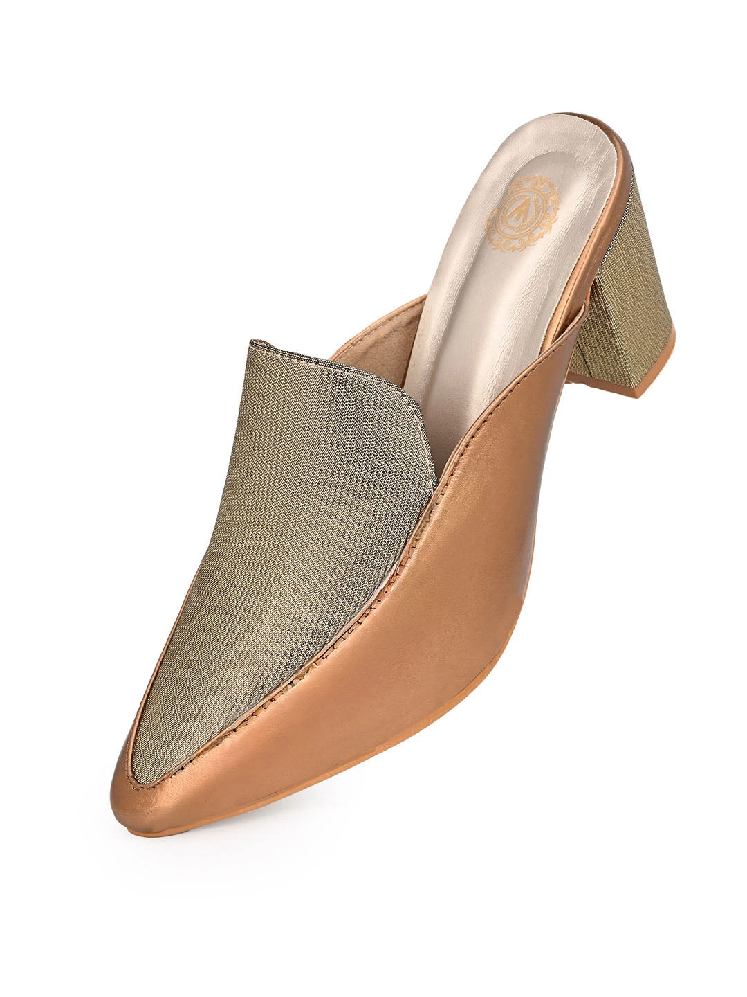 Alberto Torresi Women’s Metallic Gold Block Heel Mules 5 Alberto Torresi Women’s Metallic Gold Block Heel Mules - Image 5