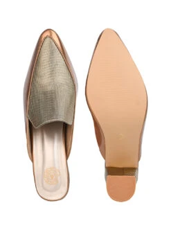 Alberto Torresi Women’s Metallic Gold Block Heel Mules 13 Alberto Torresi Women’s Metallic Gold Block Heel Mules -Urban Shoes Store 1021 BROWN GOLD 6