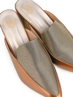 Alberto Torresi Women’s Metallic Gold Block Heel Mules 14 Alberto Torresi Women’s Metallic Gold Block Heel Mules -Urban Shoes Store 1021 BROWN GOLD 7