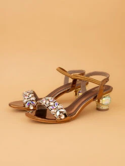 Alberto Torresi Iridescent Stone Embellished Synthetic Heels Sandal -Urban Shoes Store 1026 COPPER 5