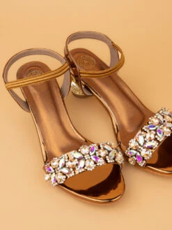 Alberto Torresi Iridescent Stone Embellished Synthetic Heels Sandal -Urban Shoes Store 1026 COPPER 7