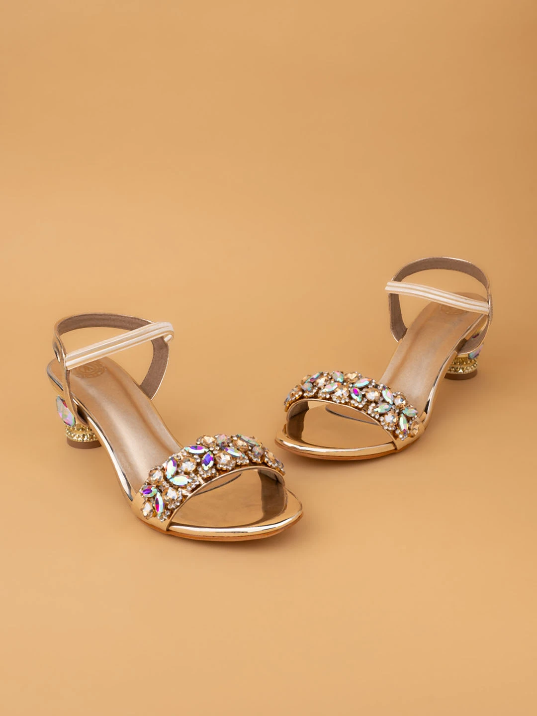 Alberto Torresi Stone Embellished Strap High Fashion Block Synthetic Heel 1 Alberto Torresi Stone Embellished Strap High Fashion Block Synthetic Heel