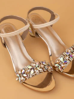 Alberto Torresi Stone Embellished Strap High Fashion Block Synthetic Heel 9 Alberto Torresi Stone Embellished Strap High Fashion Block Synthetic Heel -Urban Shoes Store 1026 GOLD 7
