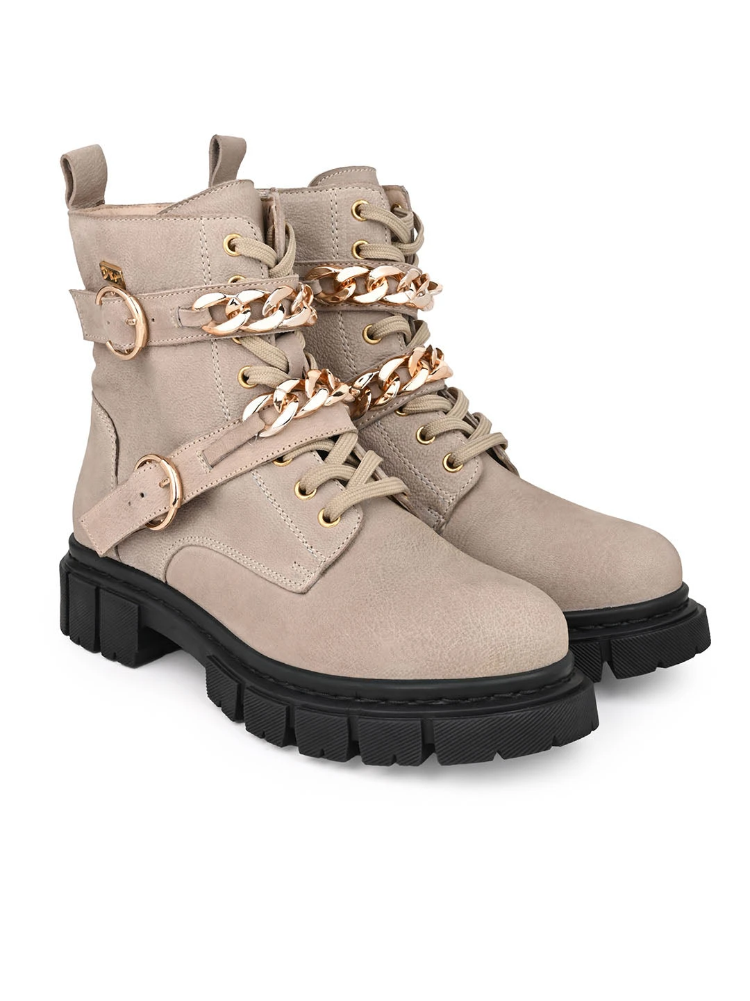 Alberto Torresi Women’s Chunky Sole Ankle Boots With Chain 2 Alberto Torresi Women’s Chunky Sole Ankle Boots With Chain - Image 2