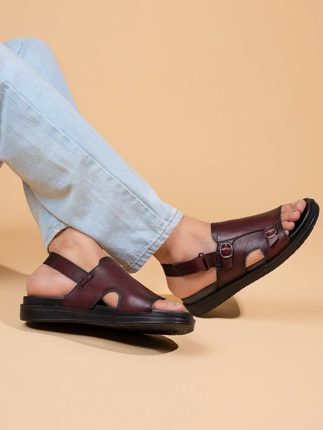 Alberto Torresi Bordo Genuine Leather Slingback Sandals For Men