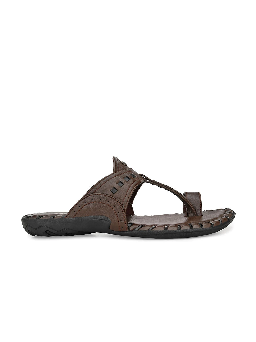 Alberto Torresi Men's Dark Brown Kolhapuri Thong Slipper 2 Alberto Torresi Men's Dark Brown Kolhapuri Thong Slipper - Image 2