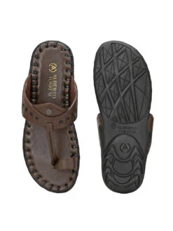 Alberto Torresi Men's Dark Brown Kolhapuri Thong Slipper 13 Alberto Torresi Men's Dark Brown Kolhapuri Thong Slipper -Urban Shoes Store 59264 DARK BROWN BLACK 6