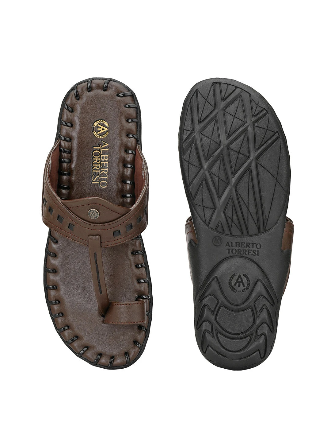 Alberto Torresi Men's Dark Brown Kolhapuri Thong Slipper 6 Alberto Torresi Men's Dark Brown Kolhapuri Thong Slipper - Image 6