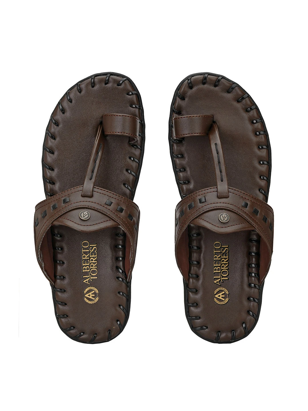 Alberto Torresi Men's Dark Brown Kolhapuri Thong Slipper 7 Alberto Torresi Men's Dark Brown Kolhapuri Thong Slipper - Image 7