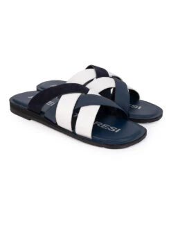 Alberto Torresi MenBlue Slippers -Urban Shoes Store 59269 WHITE BLUE 2 41226ba7 5848 41c9 8b33 04084bacd872
