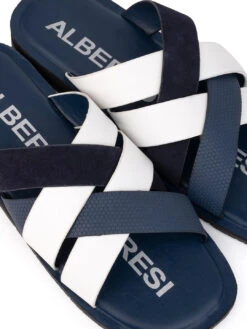 Alberto Torresi MenBlue Slippers -Urban Shoes Store 59269 WHITE BLUE 7 7240c86e d10a 4eb5 9edb 1235bbf023b9