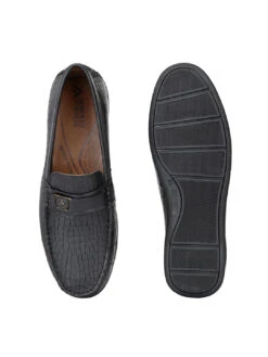 Alberto Torresi Genuine Leather Black Textured Loafers For Men -Urban Shoes Store 63797 BLACK CROCO 6 5954791d e400 440d bbc0 7c4935966eff
