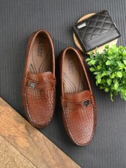 Genuine Leather Textured Impact Technolog Slip On 19 Genuine Leather Textured Impact Technolog Slip On -Urban Shoes Store 63797 TAN CROCO 9