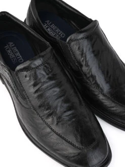 Alberto Torresi Shiny CrinkleBlack Leather Slip InSneakers Eva Sole Formals 16 Alberto Torresi Shiny CrinkleBlack Leather Slip InSneakers Eva Sole Formals -Urban Shoes Store 66701 BLACK 7