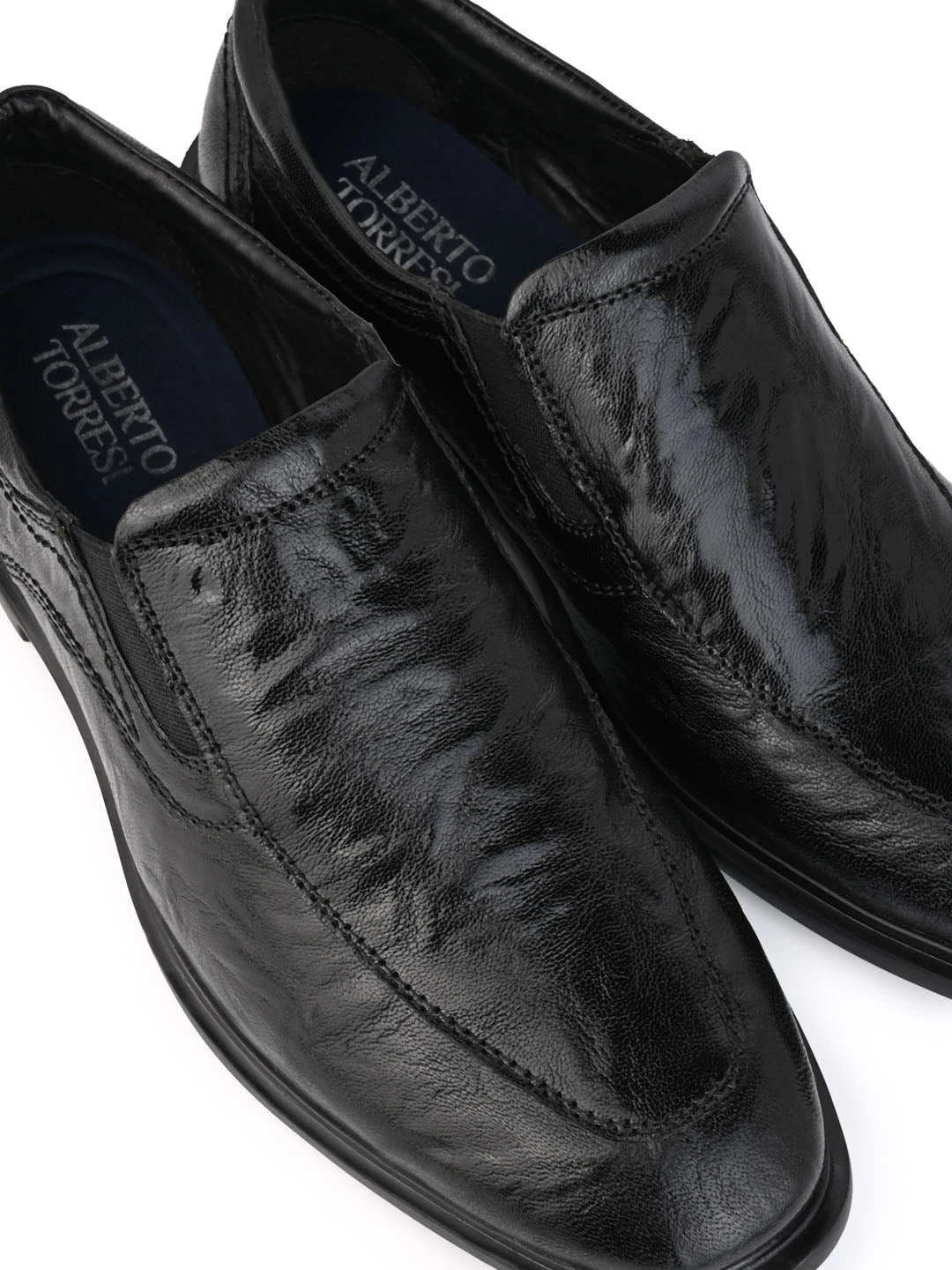 Alberto Torresi Shiny CrinkleBlack Leather Slip InSneakers Eva Sole Formals 7 Alberto Torresi Shiny CrinkleBlack Leather Slip InSneakers Eva Sole Formals - Image 7