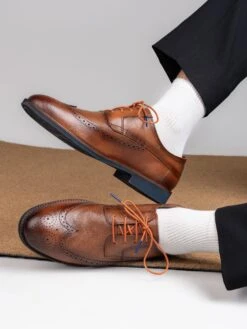 Alberto Torresi Horwik Series Tan Mild Leather Brogue Shoe -Urban Shoes Store 66707 TAN 5