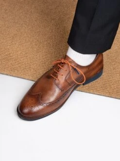 Alberto Torresi Horwik Series Tan Mild Leather Brogue Shoe -Urban Shoes Store 66707 TAN 8