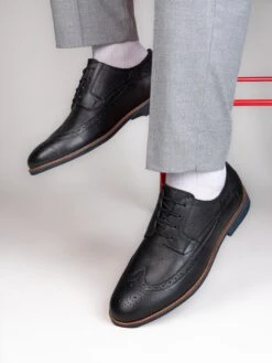 Alberto Torresi Horwik Series Black Mild Leather Brogue Shoe