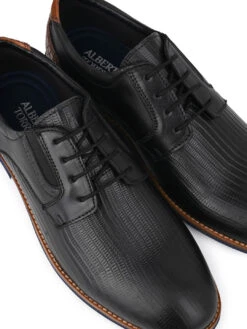 Alberto Torresi Horwik Series 708 Black Textured Leather Derby Shoe -Urban Shoes Store 66708 BLACK 7
