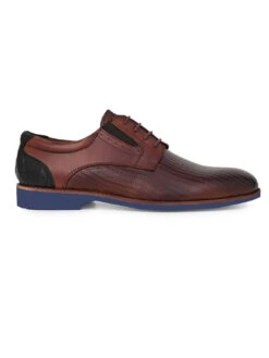 Alberto Torresi Horwik Series 708 Brown Textured Leather Derby Shoe -Urban Shoes Store 66708 BROWN 3
