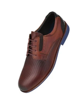 Alberto Torresi Horwik Series 708 Brown Textured Leather Derby Shoe -Urban Shoes Store 66708 BROWN 4