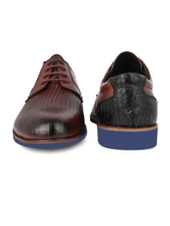 Alberto Torresi Horwik Series 708 Brown Textured Leather Derby Shoe -Urban Shoes Store 66708 BROWN 5