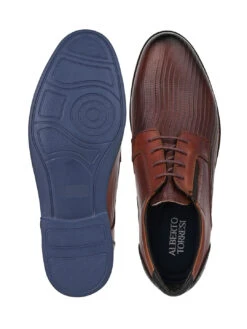 Alberto Torresi Horwik Series 708 Brown Textured Leather Derby Shoe -Urban Shoes Store 66708 BROWN 6