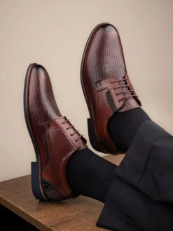 Alberto Torresi Horwik Series 708 Brown Textured Leather Derby Shoe