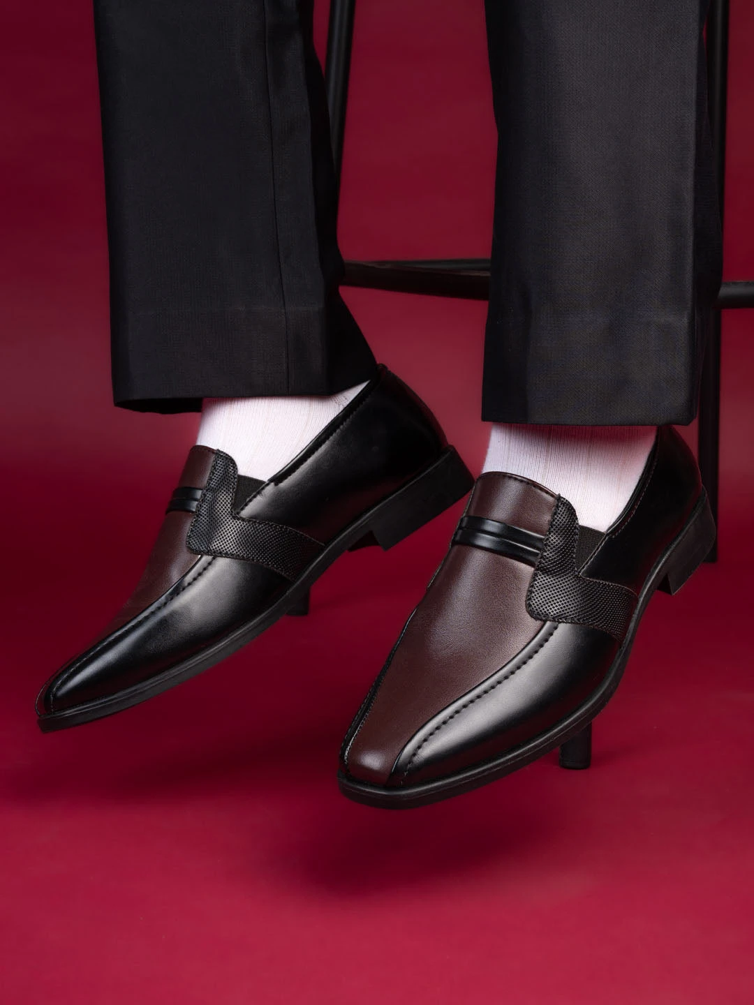 Alberto Torresi Office Edition Black Bordo Faux Leather Slip On 800 1 Alberto Torresi Office Edition Black Bordo Faux Leather Slip On 800