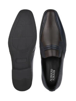 Alberto Torresi Office Edition Blue Brown Faux Leather Slip On 800 -Urban Shoes Store 66800 BLUE BROWN 6