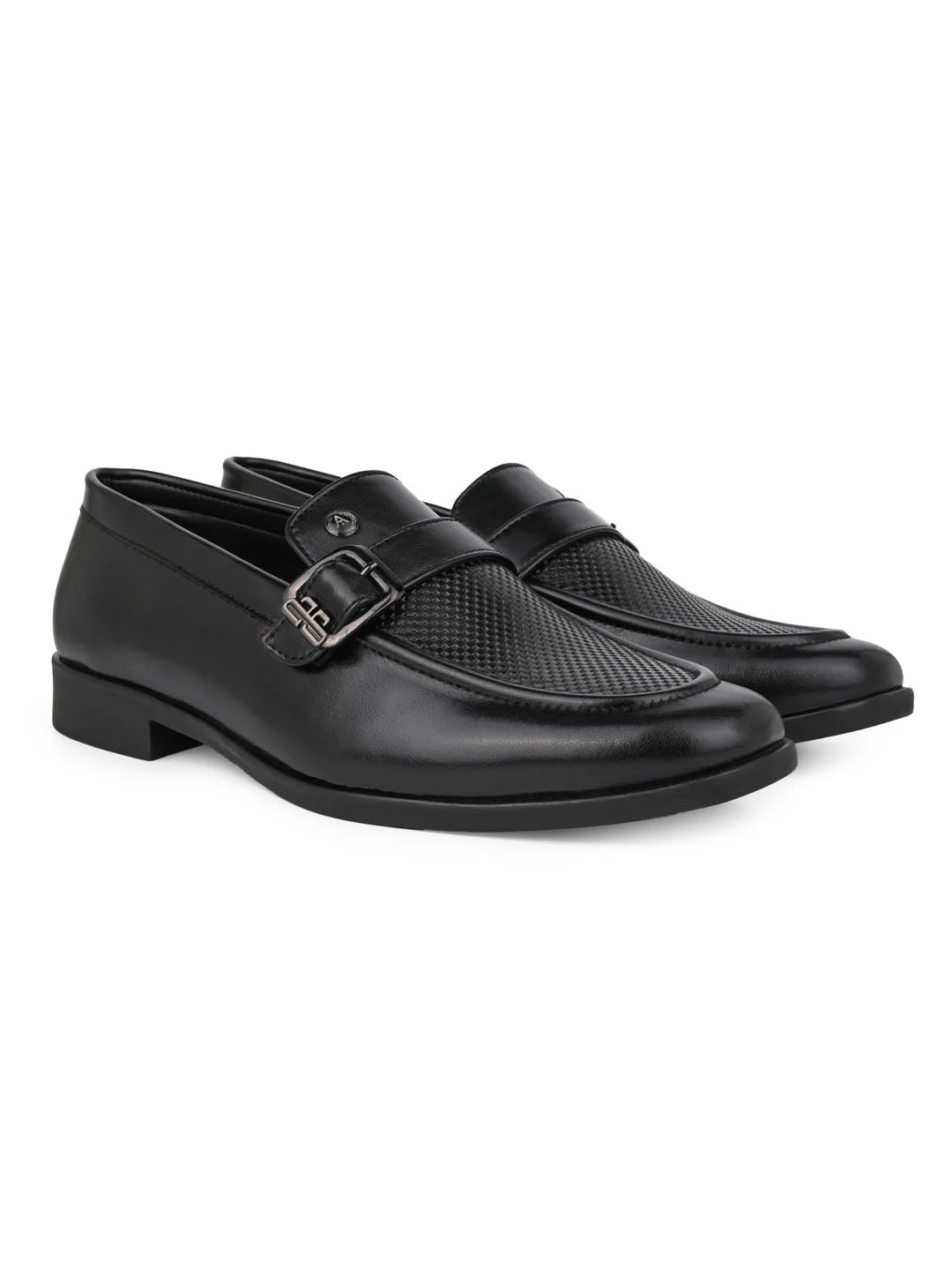 Alberto Torresi Office Edition Black Faux Leather Monk Slip On 801 3 Alberto Torresi Office Edition Black Faux Leather Monk Slip On 801 - Image 3