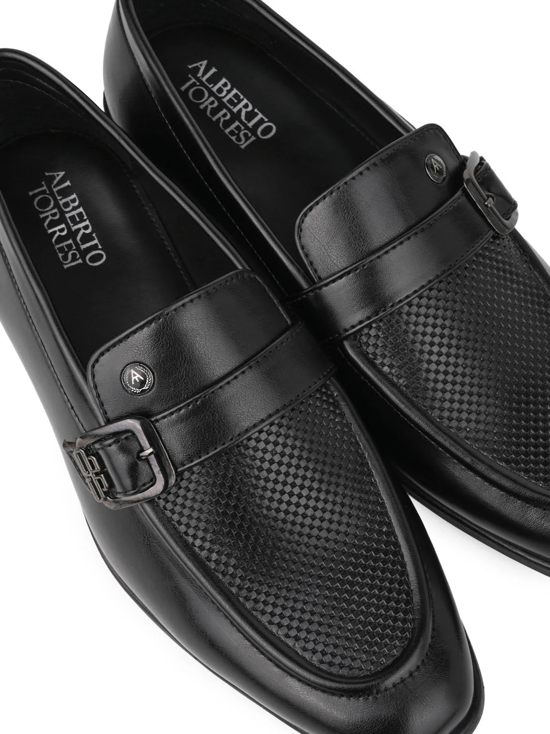 Alberto Torresi Office Edition Black Faux Leather Monk Slip On 801 8 Alberto Torresi Office Edition Black Faux Leather Monk Slip On 801 - Image 8
