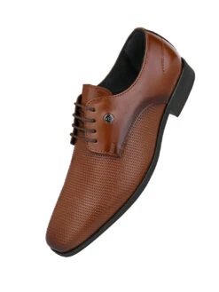 Alberto Torresi Red Jerry Series Tan Textured Leather Lace Up Shoe -Urban Shoes Store 66806 TAN 4