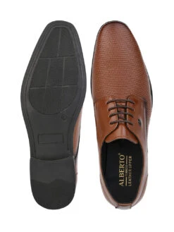 Alberto Torresi Red Jerry Series Tan Textured Leather Lace Up Shoe -Urban Shoes Store 66806 TAN 5