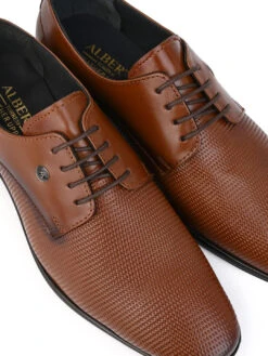 Alberto Torresi Red Jerry Series Tan Textured Leather Lace Up Shoe -Urban Shoes Store 66806 TAN 7